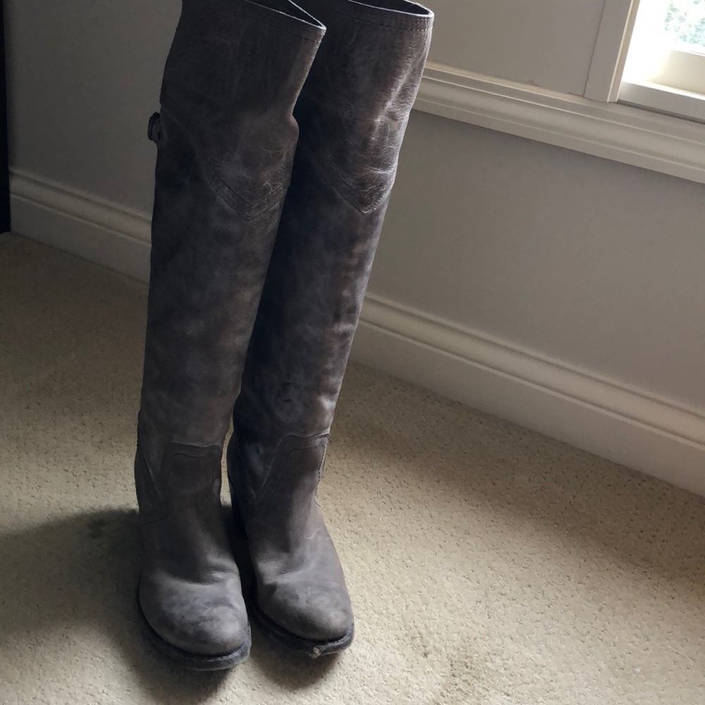 Frye over the knee heeled boots